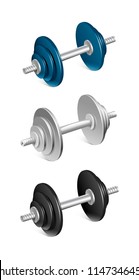 vector set of isolated dumbbell patterned for sports