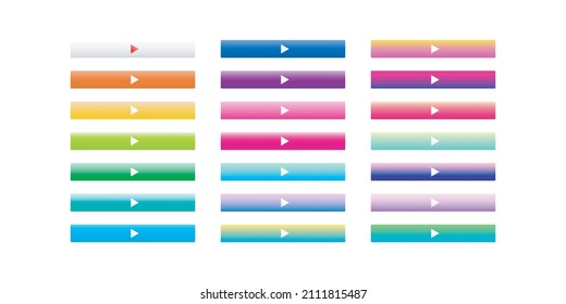 Vector set isolated gradient Video Player button the white background 