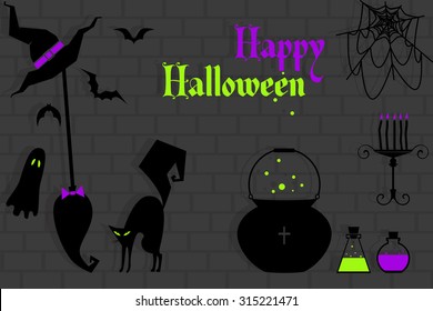 vector set with a Isolated halloween icon