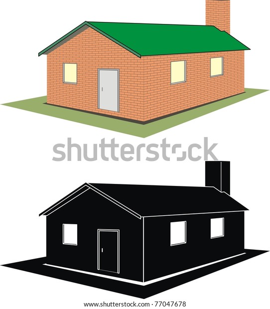 Vector Set Isolated Illustration Brick House: เวกเตอร์สต็อก (ปลอดค่า ...