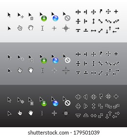 Vector Set of Isolated Mouse Pointer Cursors