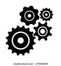 Vector Set Isolated On White. Gear, Cog, Sprocket, Wheel