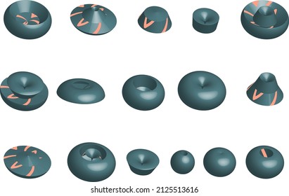 vector set isolated simple shapes 3D
