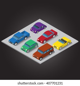 Vector Set Isometric Cars