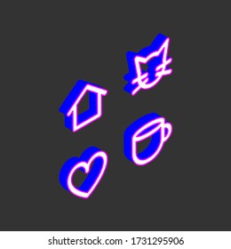 Vector set of isometric home icons