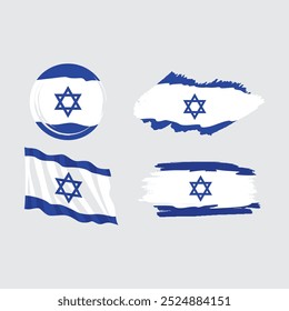vector set israel national flag