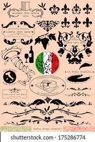 Vector set of Italian design elements