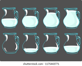 Vector Set Of Jag With Milk - Frame For Animation