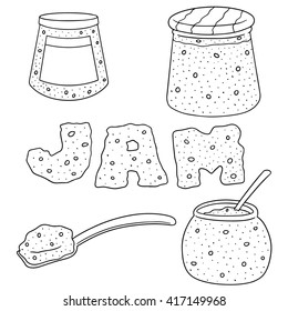 vector set of jam