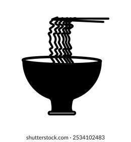 vector set Japanese bowl noodles icon color editable