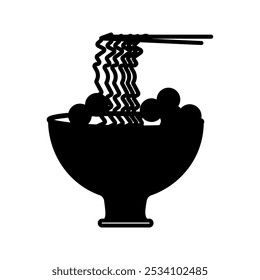 vector set Japanese bowl noodles icon color editable