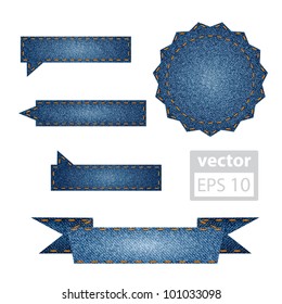 Vector set of jeans design elements for your website