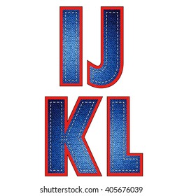 Vector Set of Jeans Letters