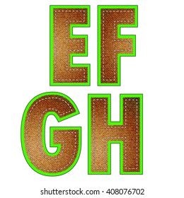 Vector Set of Jeans Letters