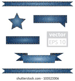 Vector set of jeans ribbons for your website