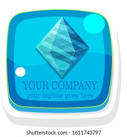 Vector set of jewelery logos, diamond illustration, crystal icons, wedding rings logo