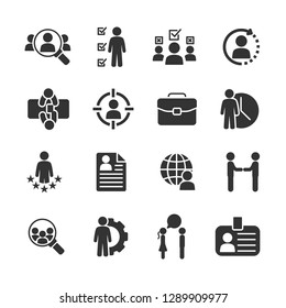 Vector set of job hunting icons.