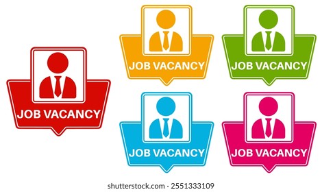 vector set job vacancy icon. announcement employment recruitment symbol labels template design vector illustration