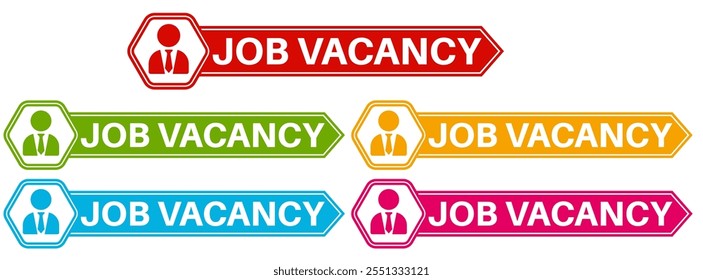 vector set job vacancy icon. announcement employment recruitment symbol labels template design vector illustration