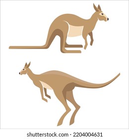 Vector Set Of Kangaroo Illustration Isolated On White Background