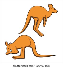 Vector Set Of Kangaroo Illustration Isolated On White Background