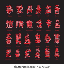vector set :kanji with translation