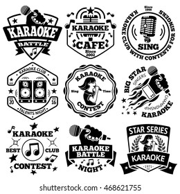 Vector set of Karaoke labels, badges etc.