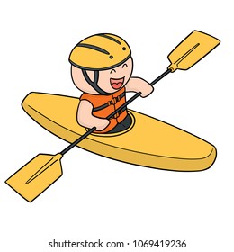 vector set of kayak