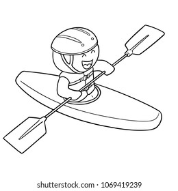 vector set of kayak