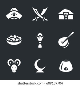 Vector Set of Kazakhstan Nomad Icons.