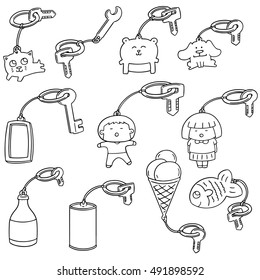 vector set of key chain