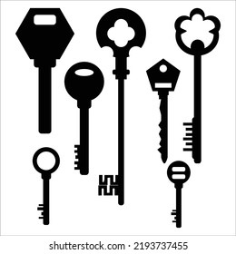 Vektorset mit Silhouetten Illustration einzeln auf weißem Hintergrund