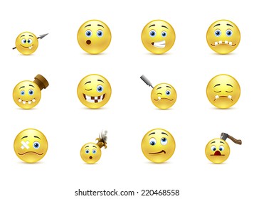 Vector set kidding funny smiles