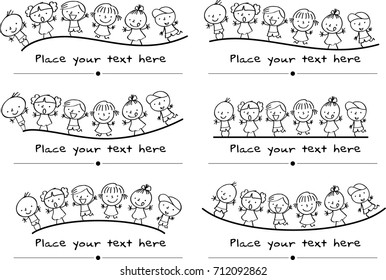 vector set: kids calligraphic design elements and page decoration