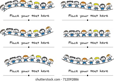 vector set: kids calligraphic design elements and page decoration