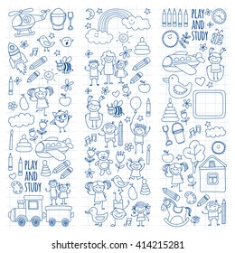 Vector set of kindergarten images