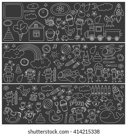 Vector set of kindergarten images