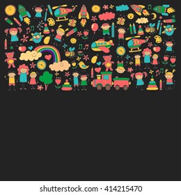 Vector set of kindergarten images