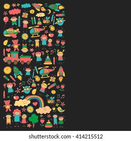 Vector set of kindergarten images