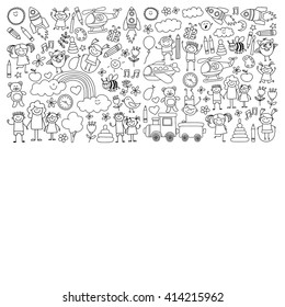 Vector set of kindergarten images