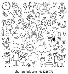 Vector set of kindergarten images