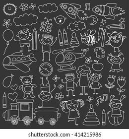 Vector set of kindergarten images