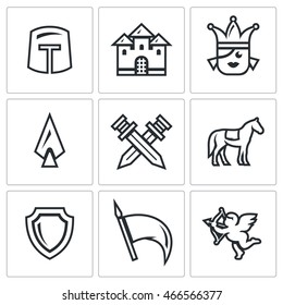 Vector Set of Kingdom Icons. 