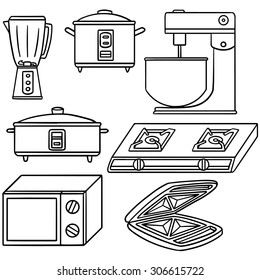 vector set of kitchen appliances