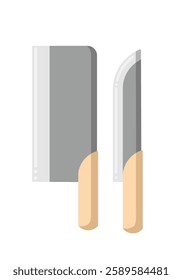 Vector set of kitchen knives. Illustration in flat design style. Isolated design