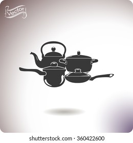 Vector set of kitchen stuff isolated . 