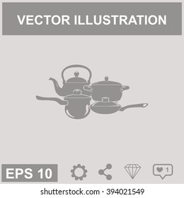 Vector set of kitchen stuff isolated . 