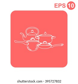 Vector set of kitchen stuff isolated . 