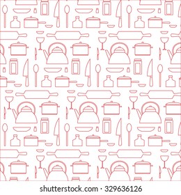 Vector Set Of Kitchen Stuff Isolated.Vector Template For Business And Banner.