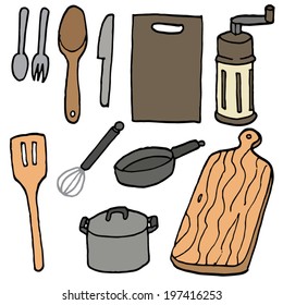 vector set of Kitchen tool collection